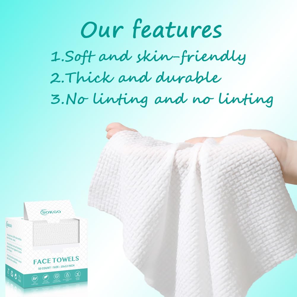 Loske 10x12 Disposable Face Towelettes 100 Plant Fiber