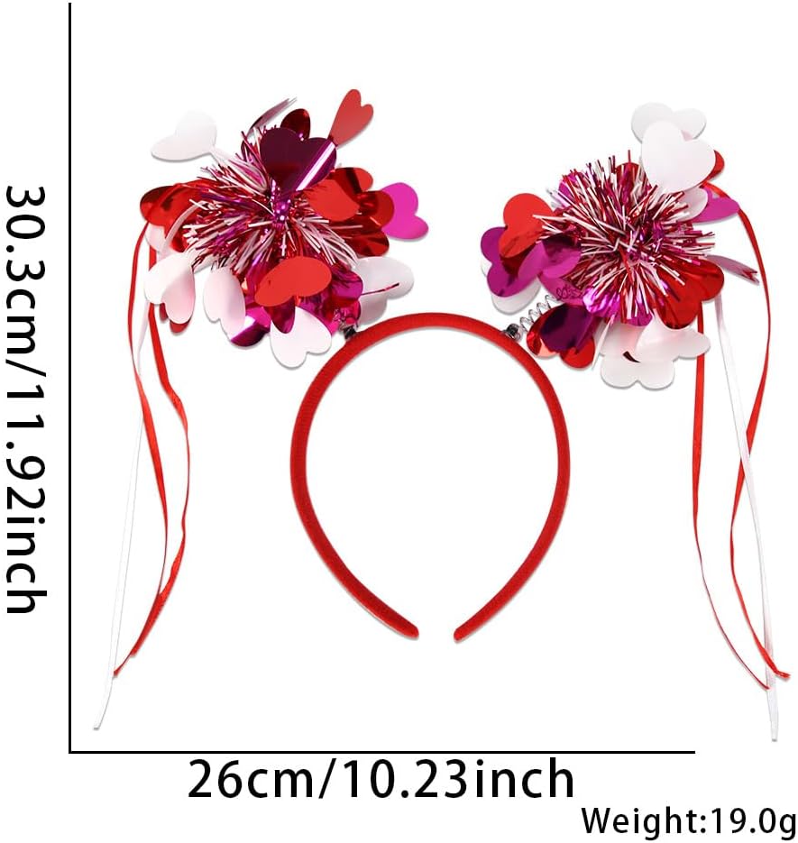 Sparkly Heart Valentine Headband for Women
