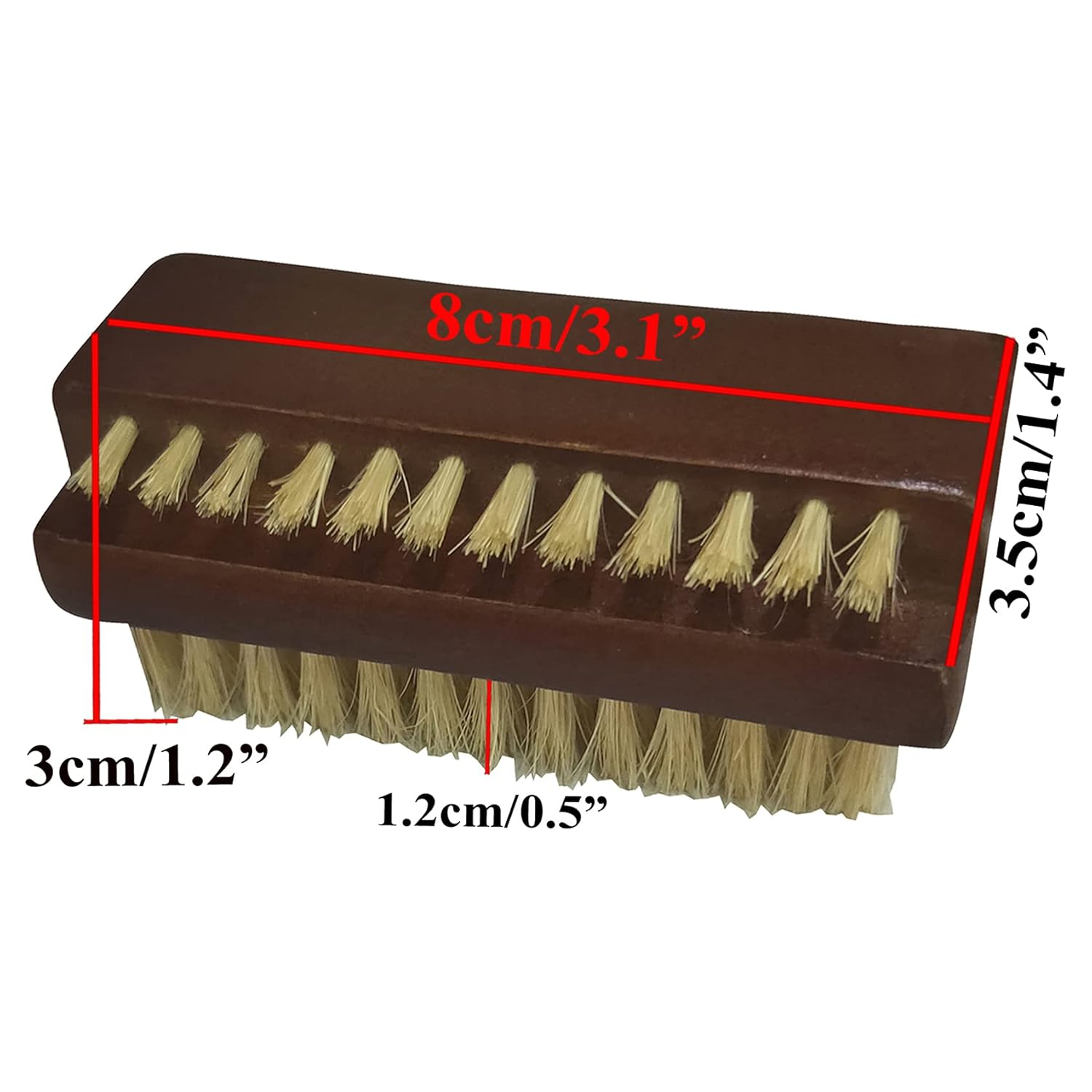 NewFerU Rosewood Two-Sided Nail Brush with Boar Bristles