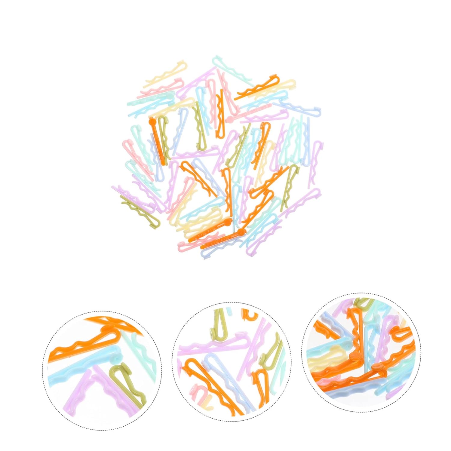 WOONEKY 60pcs Plastic Hairpin Holders for DIY Hair Accessories