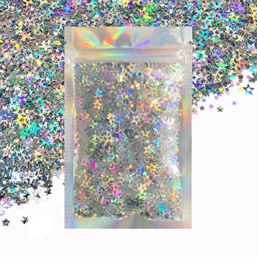 Electric Bliss Beauty Star Glitter Holographic Silver 15g