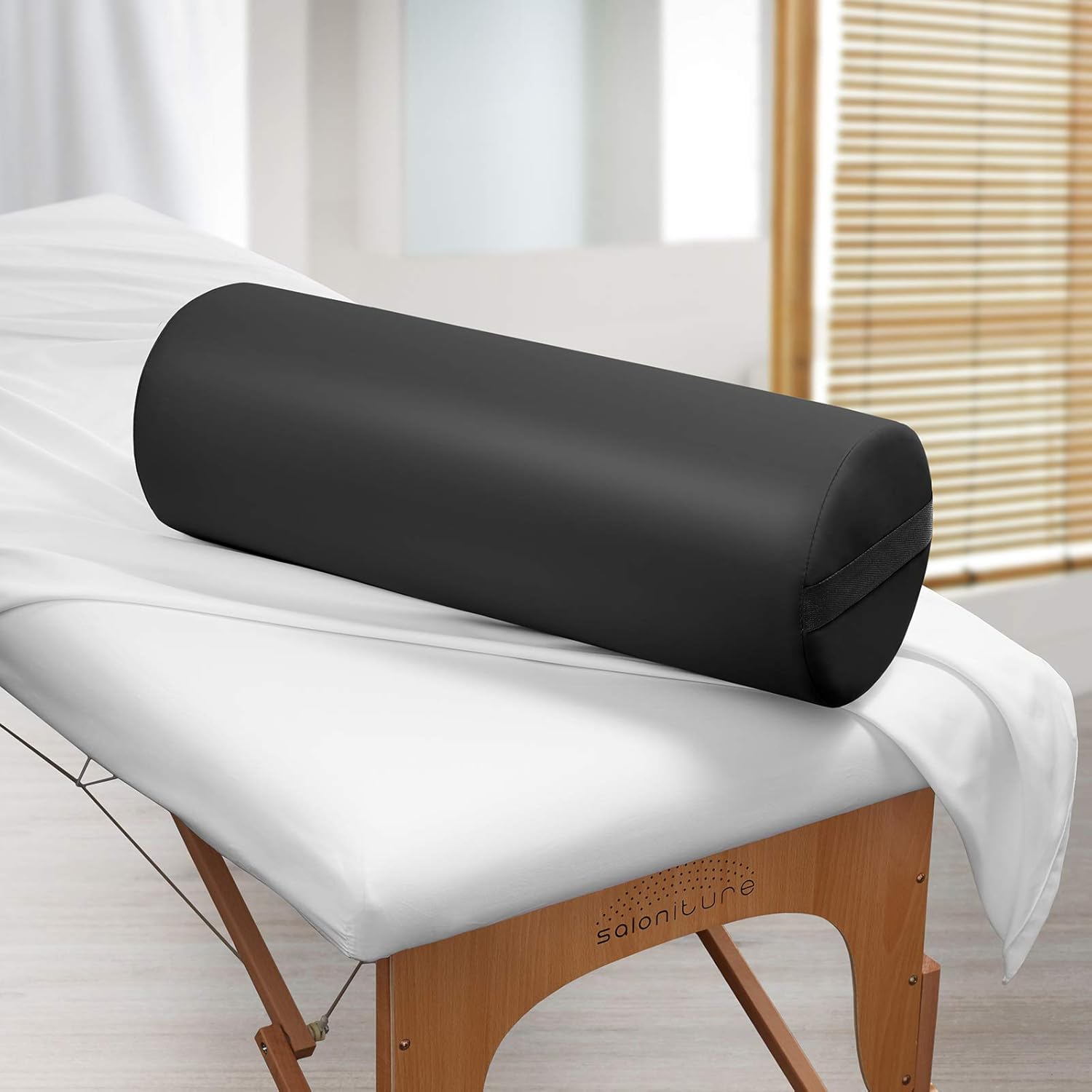 Saloniture Jumbo Round Bolster Pillow - 26 x 9 Inch - Black