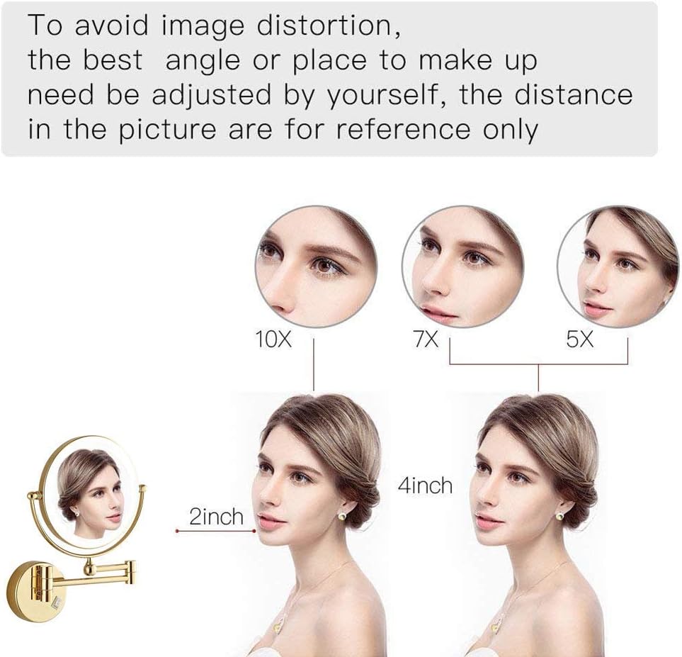 Wall Mounted Makeup Mirror with LED Light and Magnification
