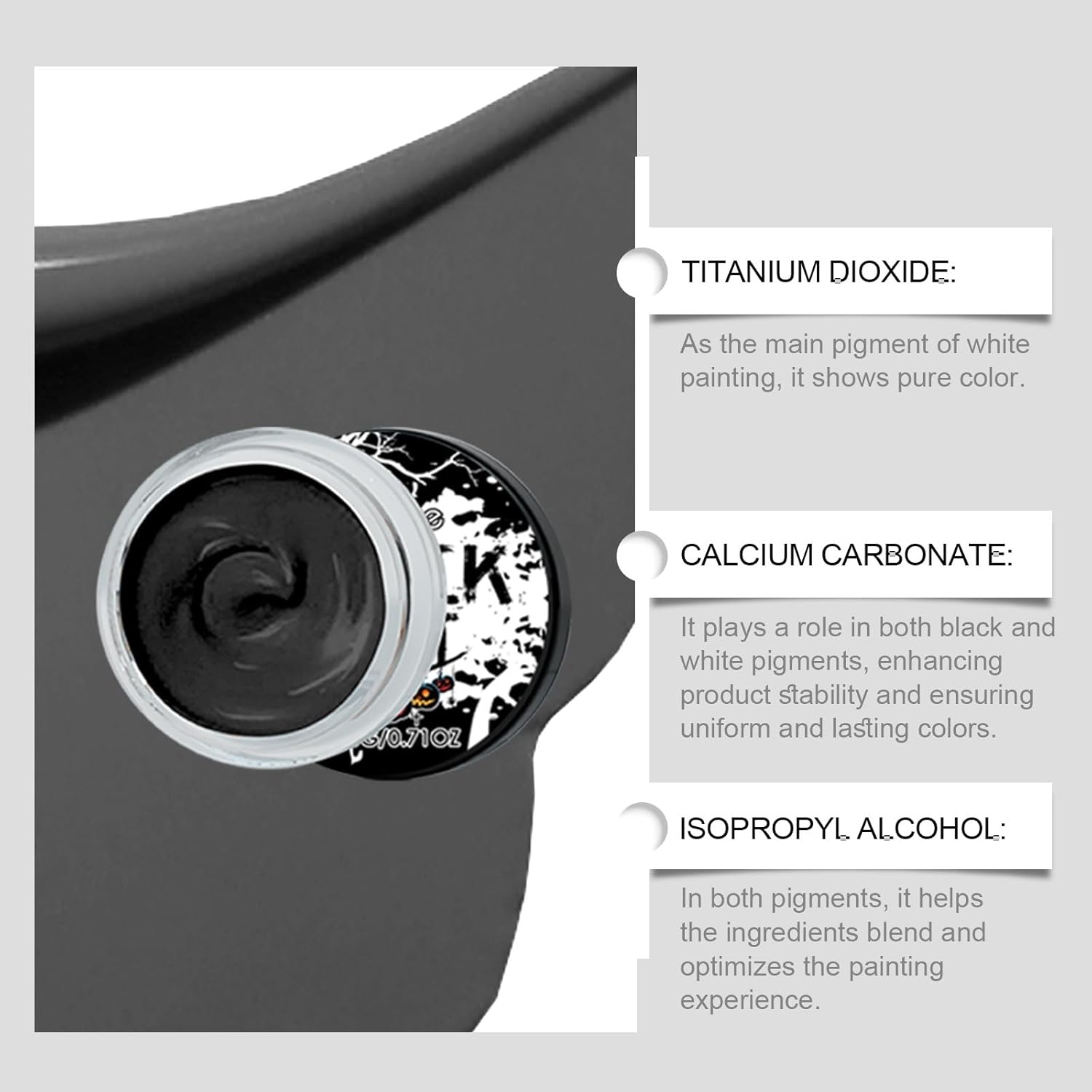 Halloween Face Paint Kit - Black White Full Coverage Cosplay Makeup