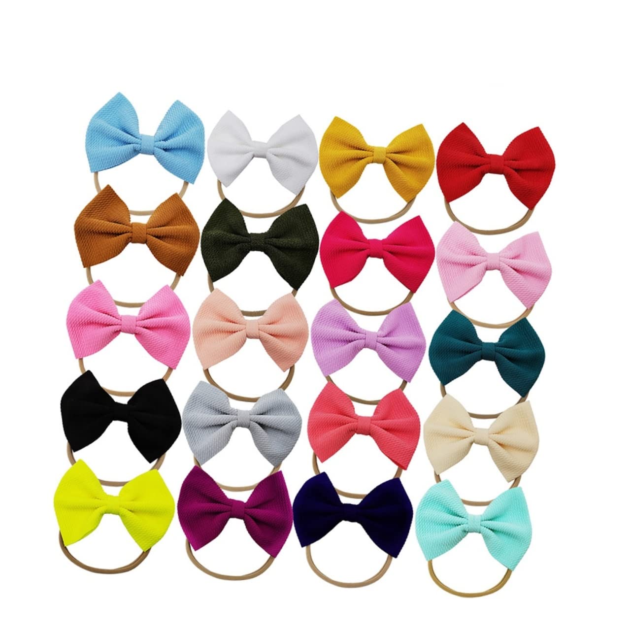 Mikinona Infant Headbands Set 20pcs Bow Hairbands for Baby Girls Toddler