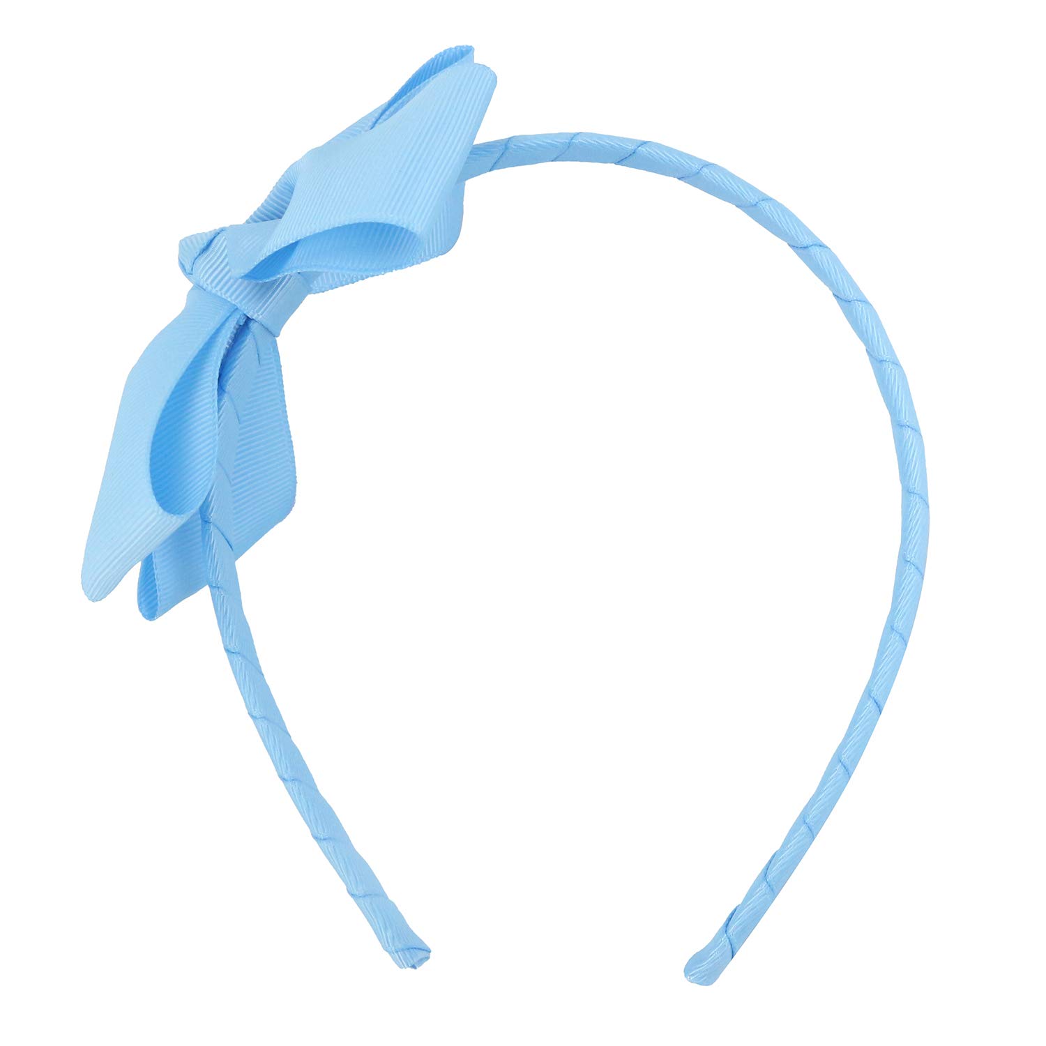 Fashion Baby Blue Grosgrain Bow Headband for Girls