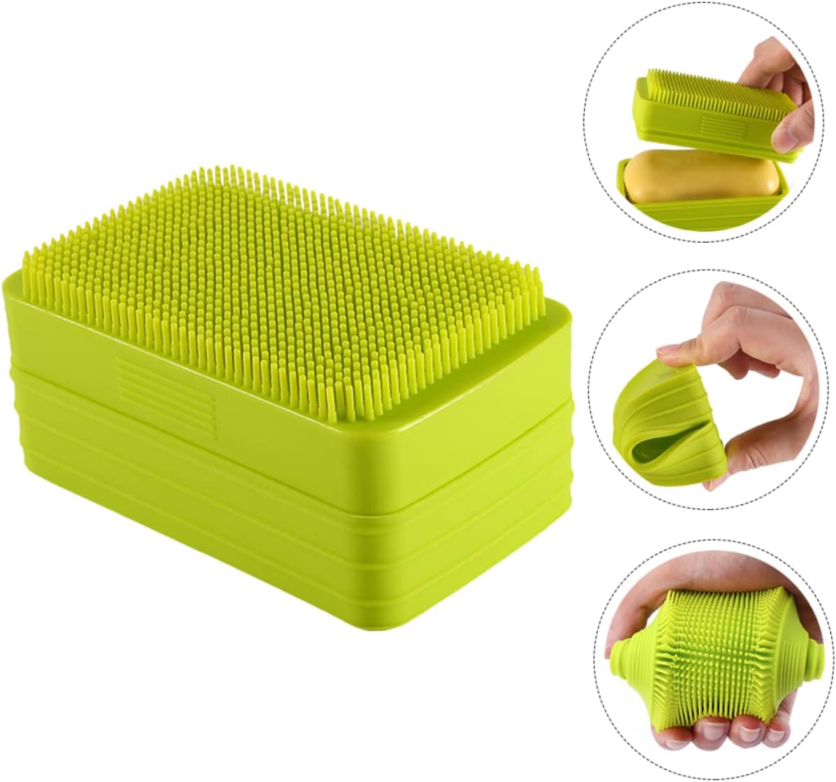 Garneck 2pcs Bath Soap Dish with Brush