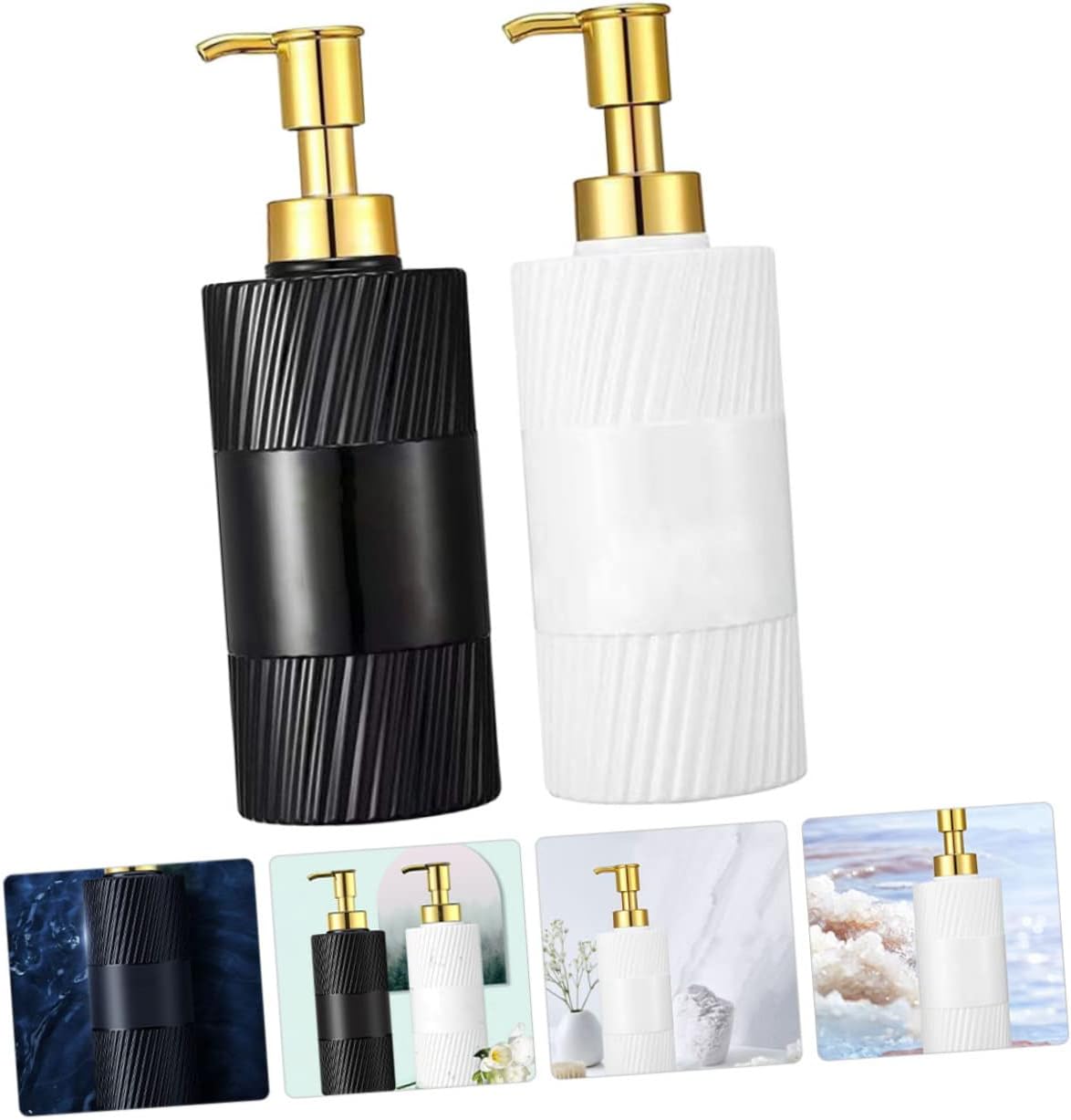 Yardenfun 2Pcs Refillable Pump Bottles for Shampoo and Hand Soap