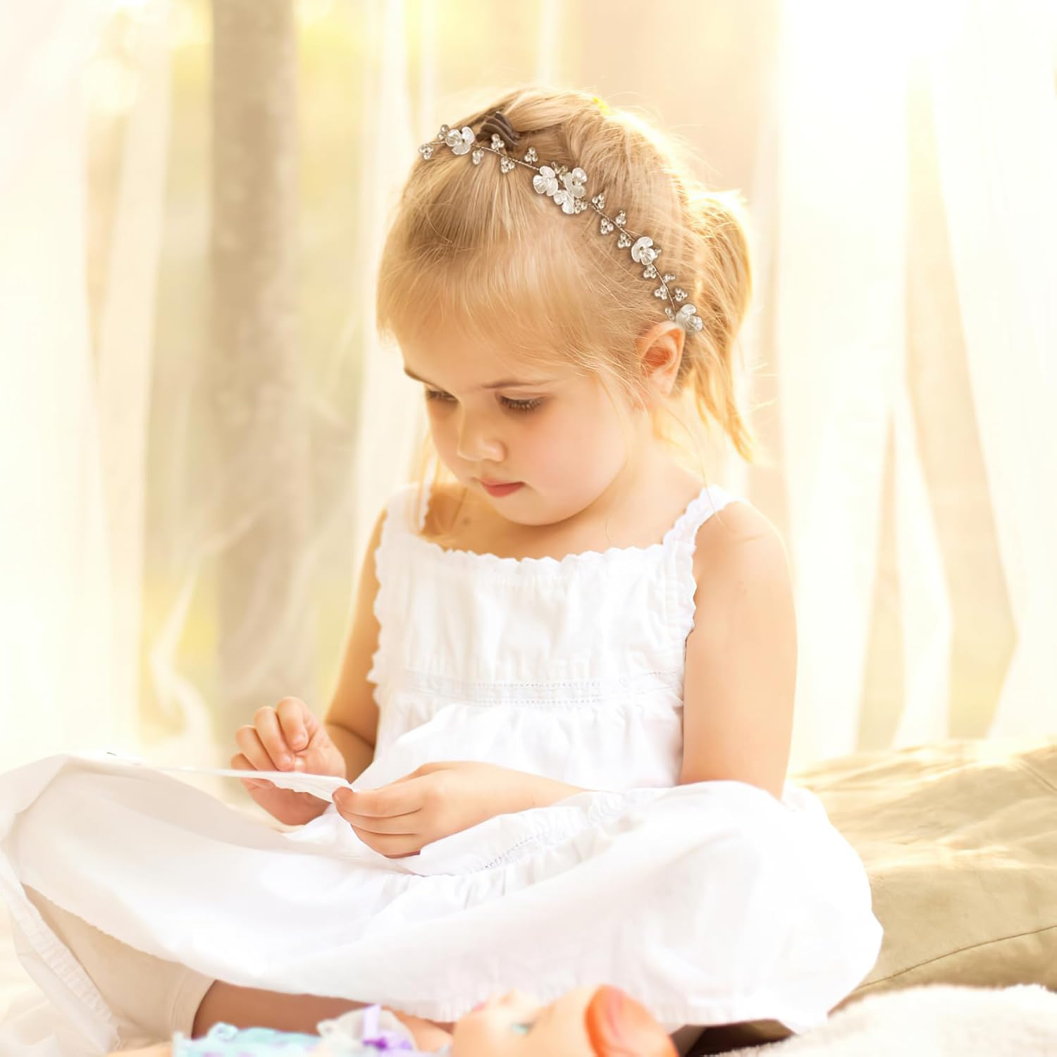 Elegant Orchid Pearl Headpiece for Girls and Women