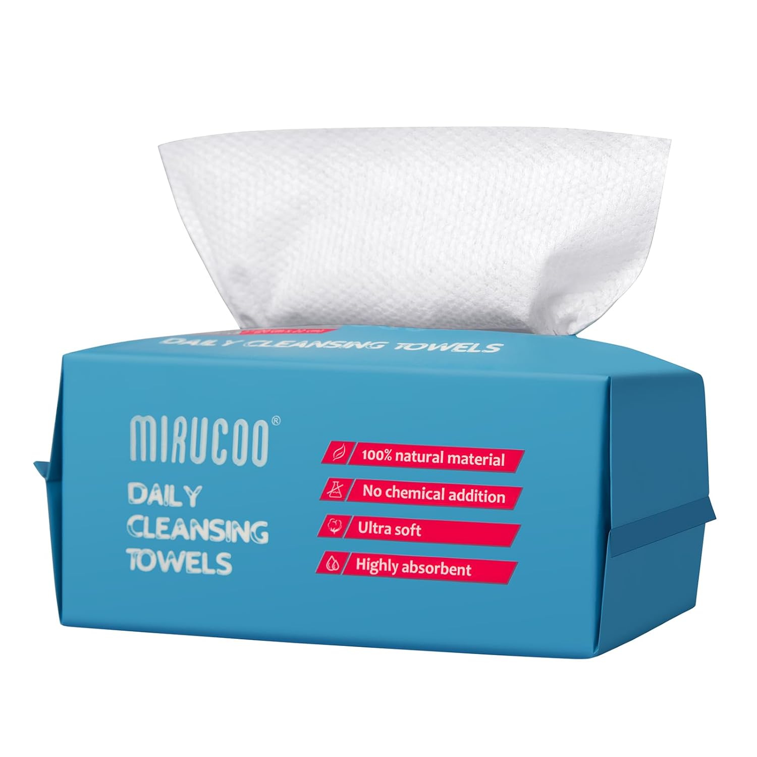 MIRUCOO 100 Sheet Organic Viscose Facial Towels