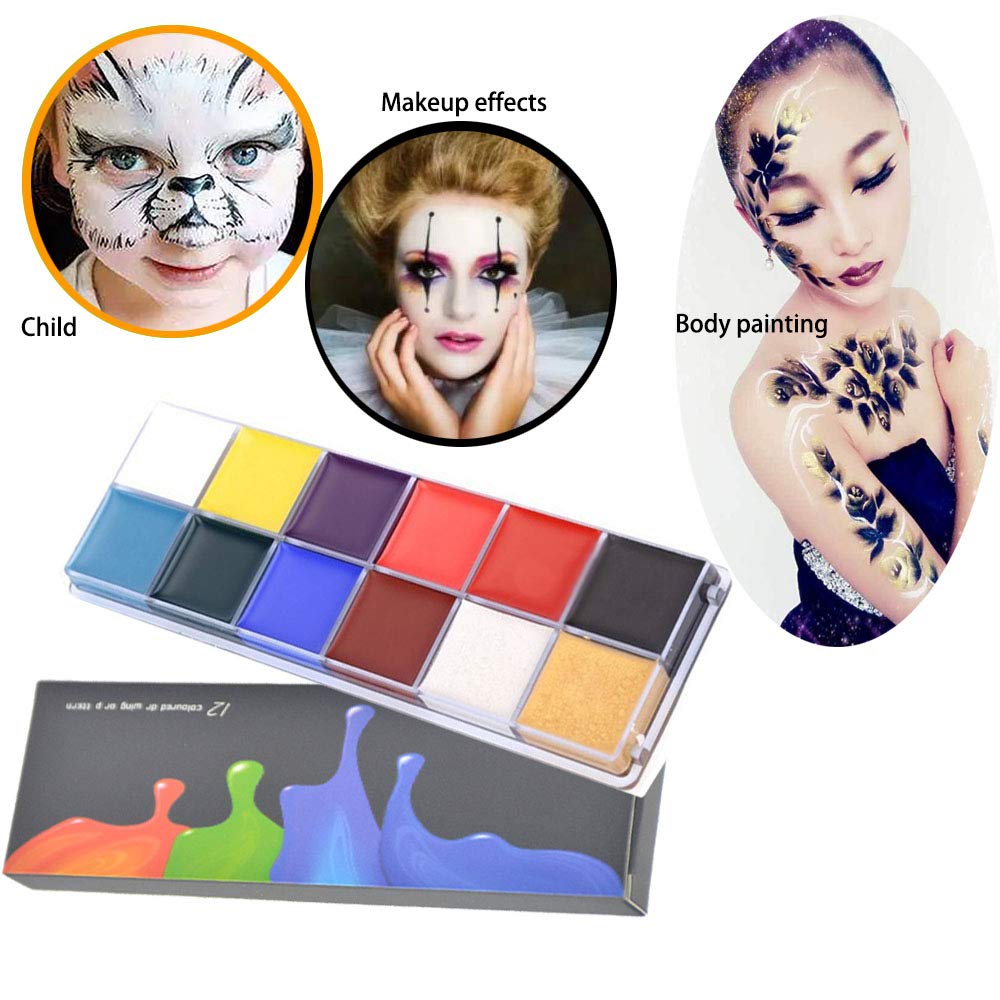 Koouood 12 Color Professional Body Paint Kit