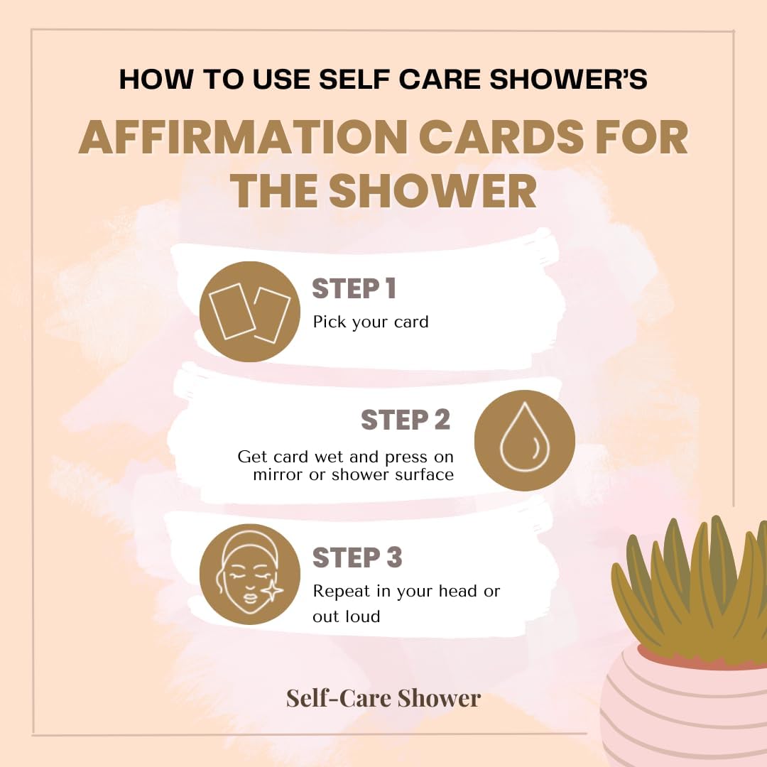 Affirmation Cards for Shower Waterproof Self Care Positive