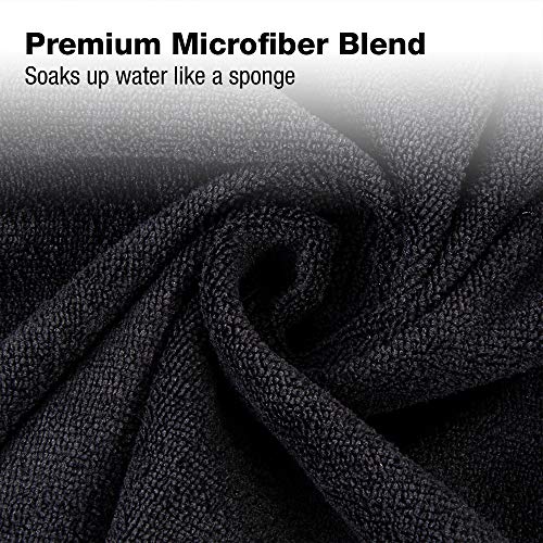 Eurow Microfiber Salon Towels 16x29 Inches 10-Pack Black