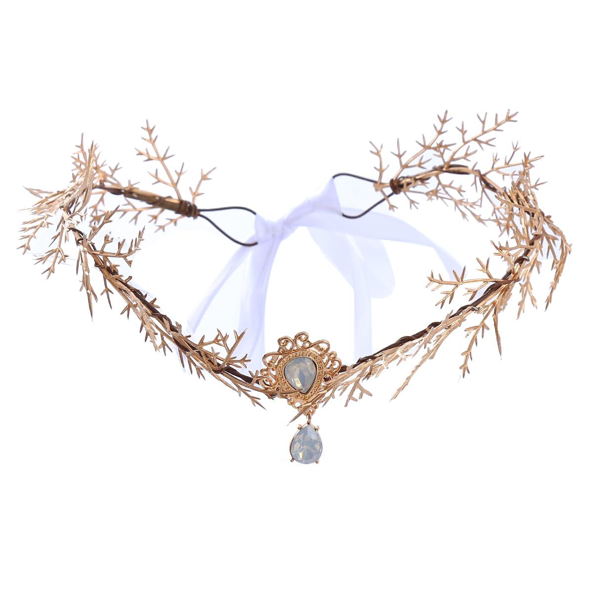 Vivivalue Gold Elf Flower Crown Headband 1