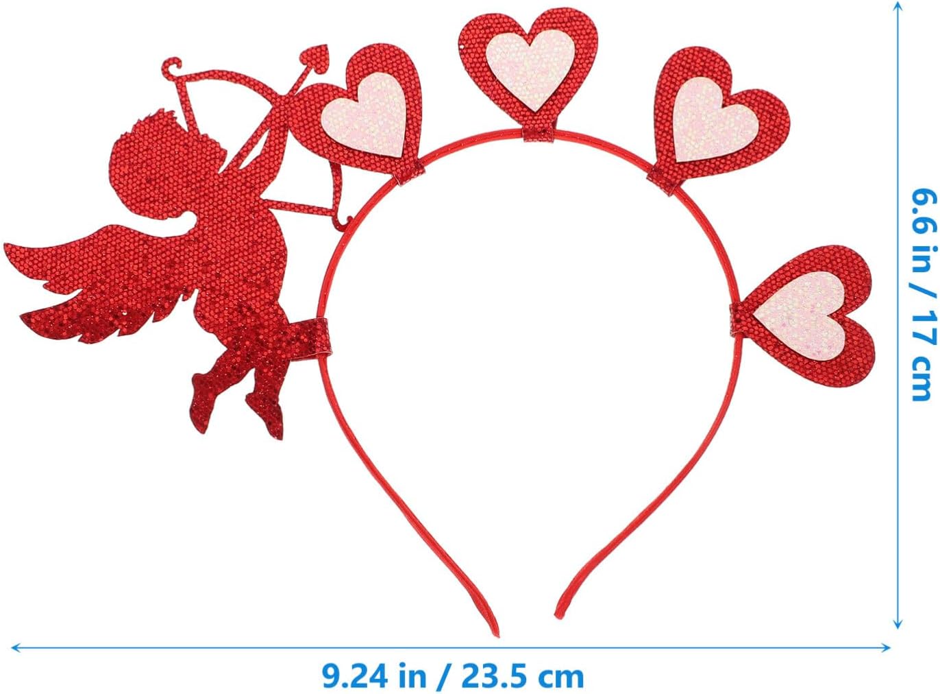 Beavorty 2pcs Cupid Heart Headband with Sequins