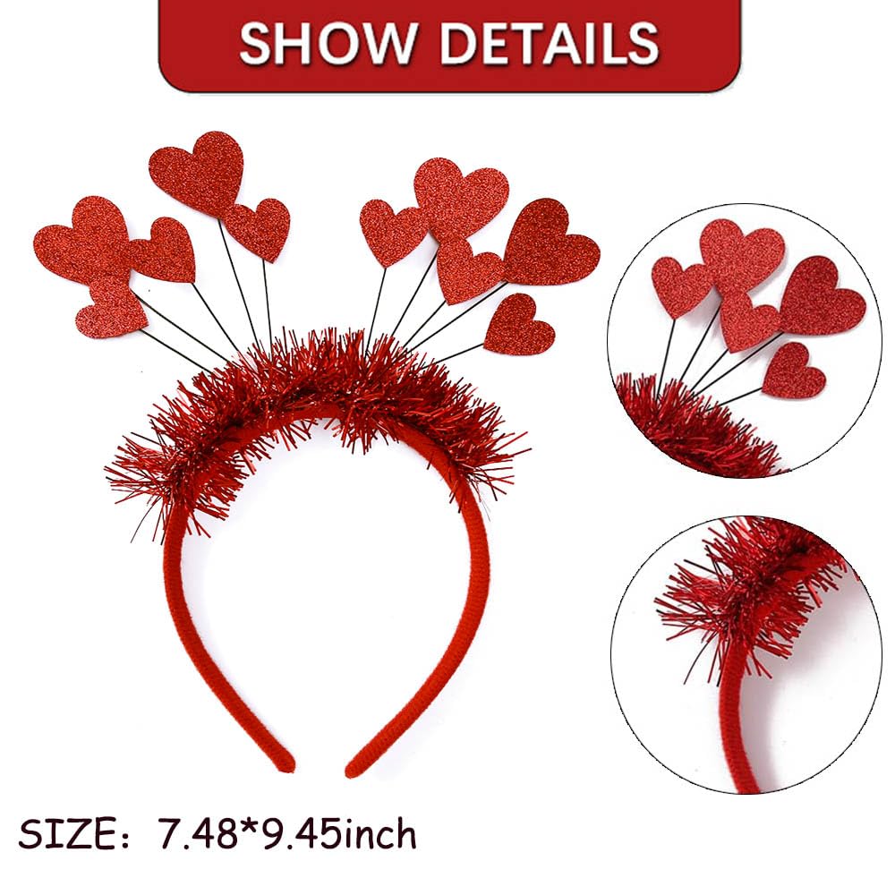 Valentine Heart Glitter Headband for Women Men