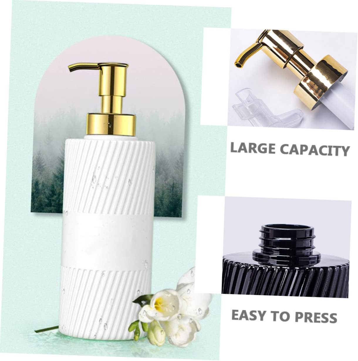BESTYASH 2Pcs Pump Dispenser for Shampoo Lotion Hand Soap