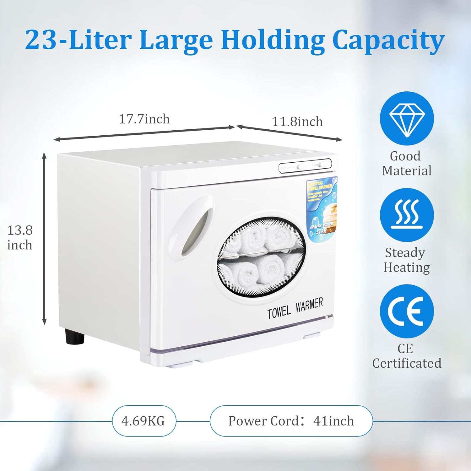 Hot Towel Cabinet 23L - Spa Towel Heater with See-Through Window