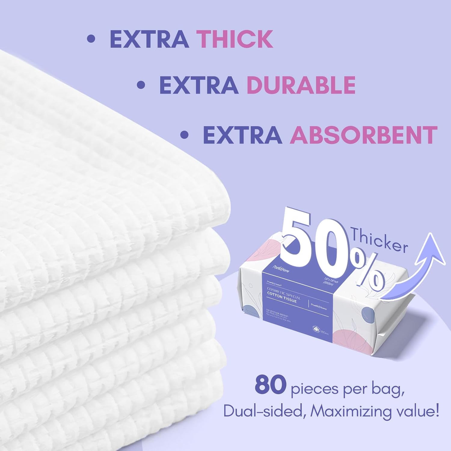 PoeticEHome Extra Thick Disposable Face Towel 2-Pack