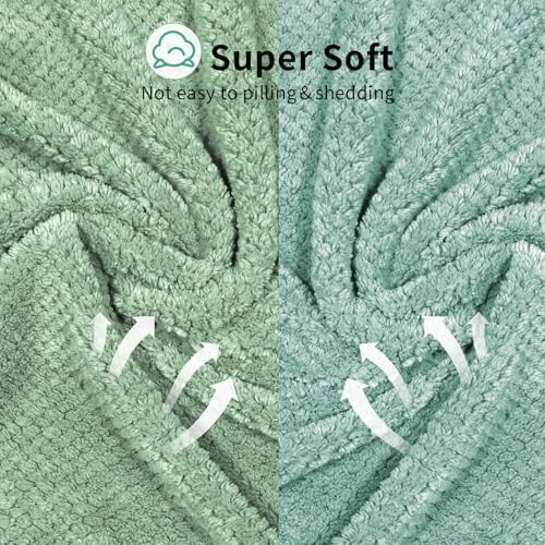 2 Pack Extra Large Microfiber Hair Towel Wrap for Women - Green