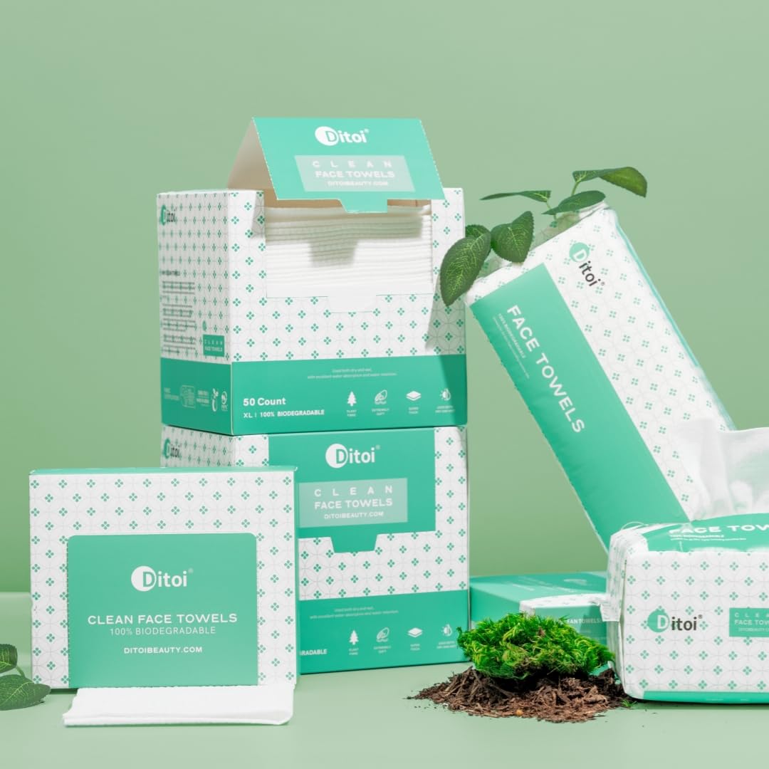 Ditoi Ultra Soft Thick Face Wipes 180 Count Eco-Friendly