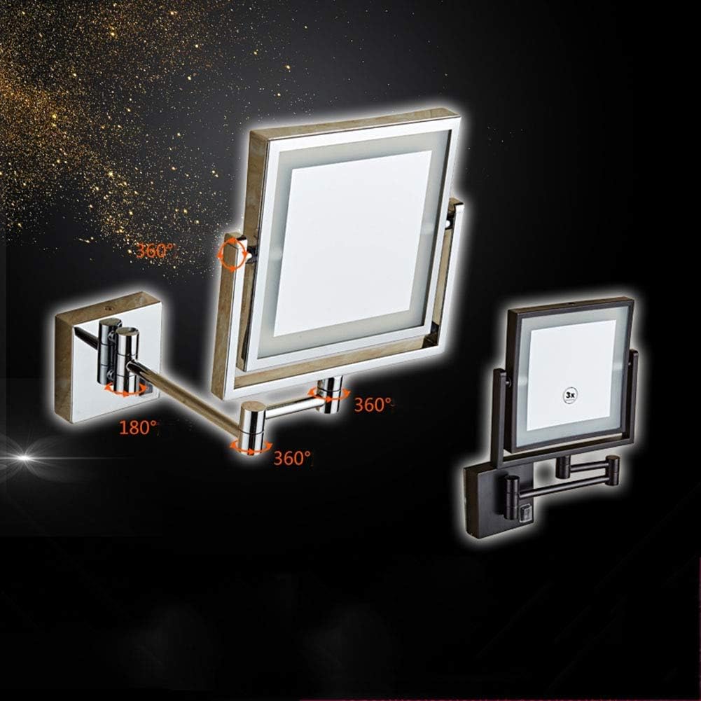 8 Inch LED Makeup Mirror with 3X Magnification and 360 Degree Swivel