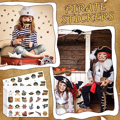 Landhoow Pirate Glitter Temporary Tattoos 240 Pcs