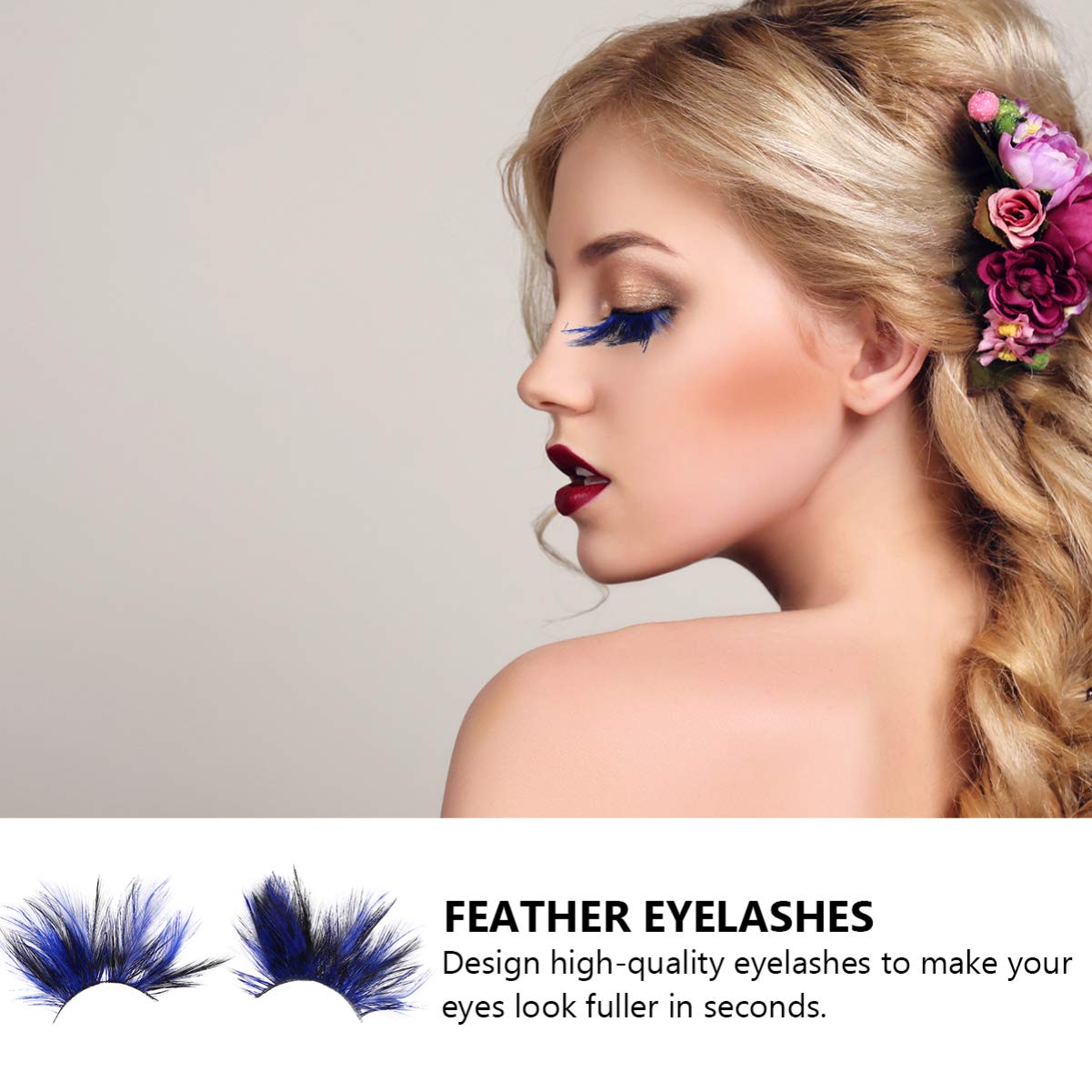 Beaupretty False Lashes Black Blue Halloween