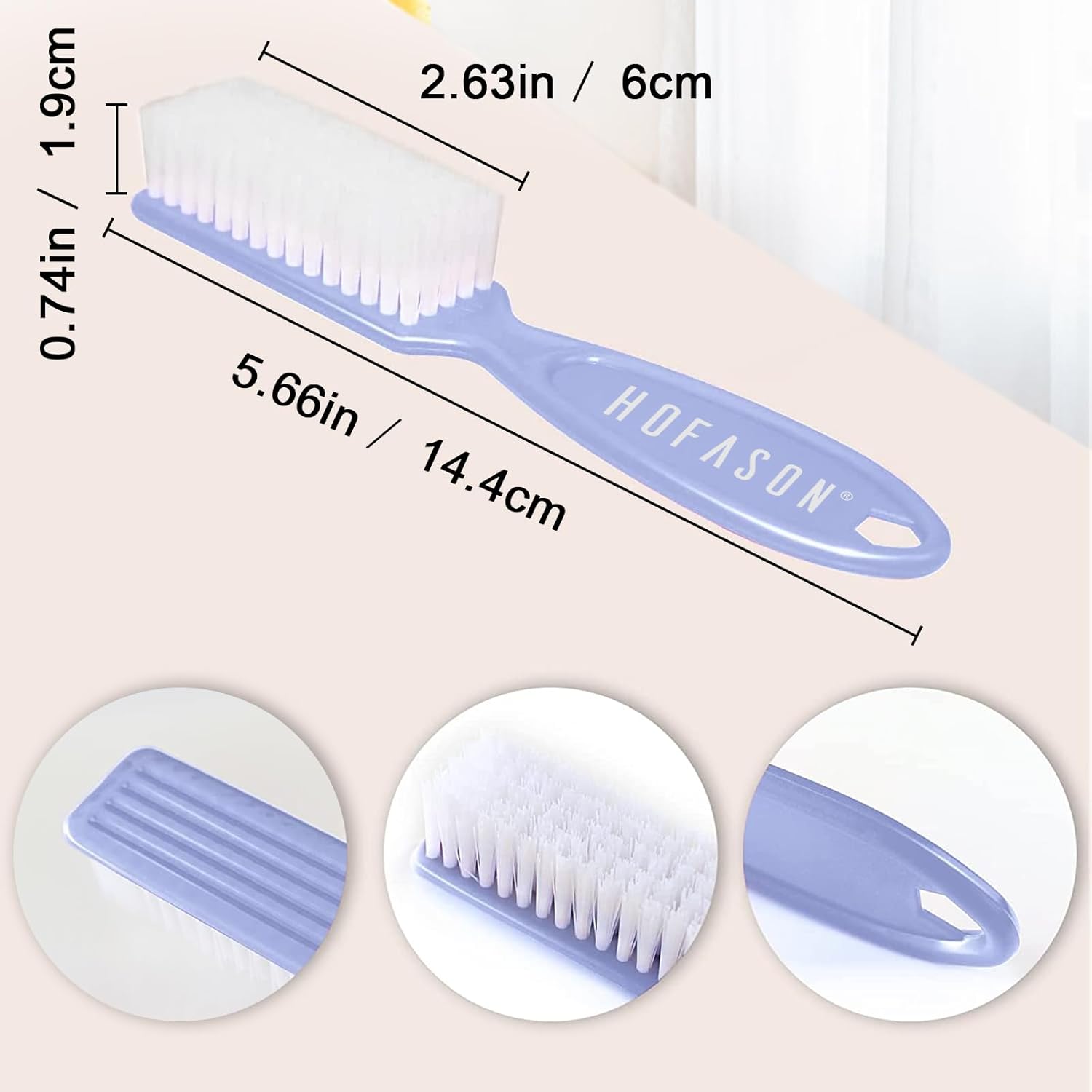 HOFASON 6 Pack Nail Brush Set for Fingernails Toenails