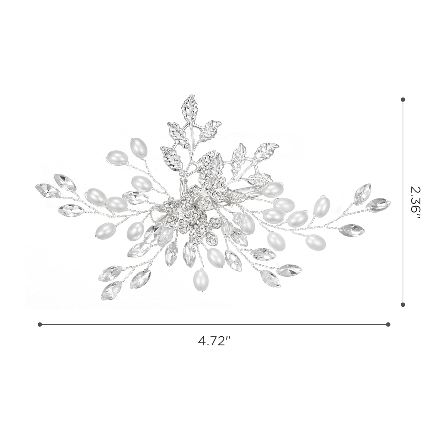 SWEETV Rhinestone Wedding Hair Clip for Women Girls