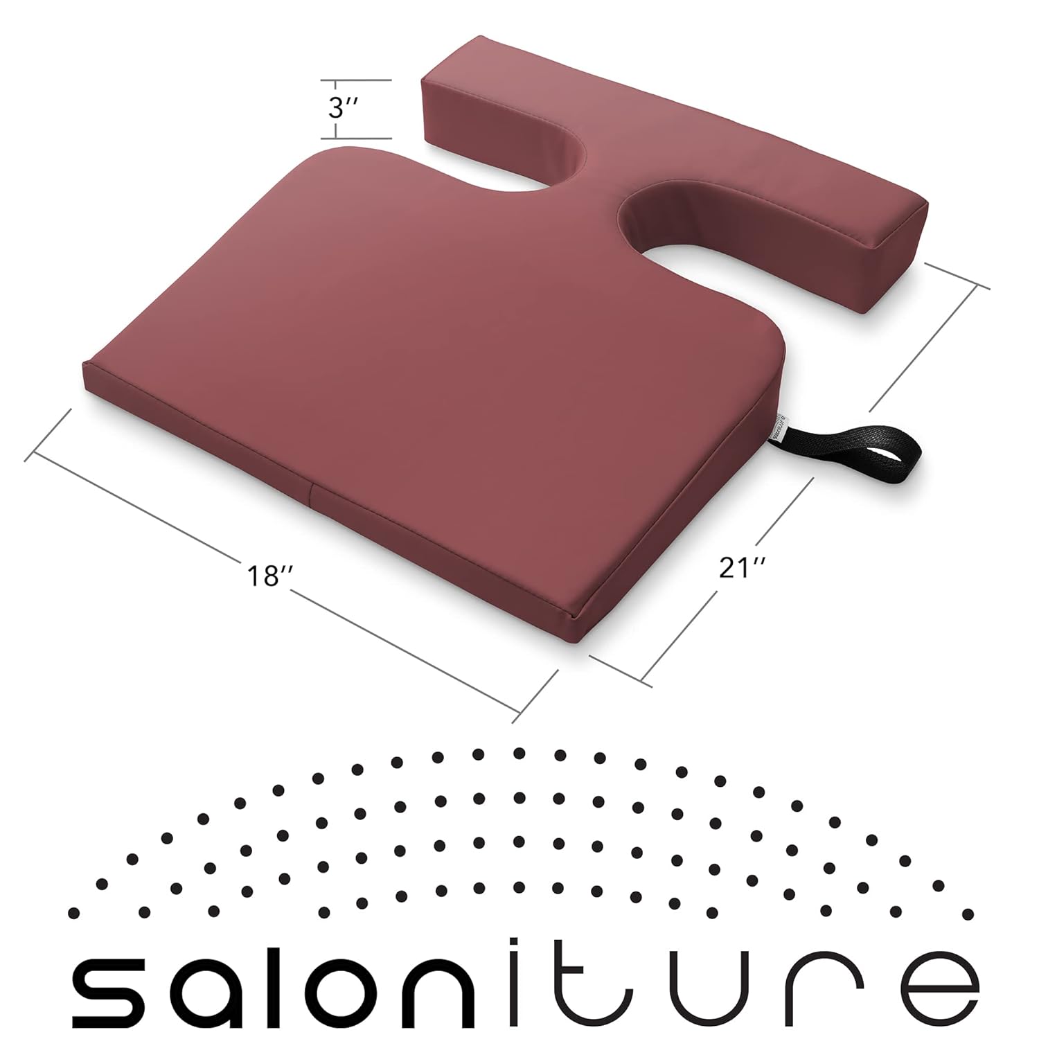 Saloniture Womens Comfort Cushion - Massage Table Wedge Bolster Pillow Burgundy 1