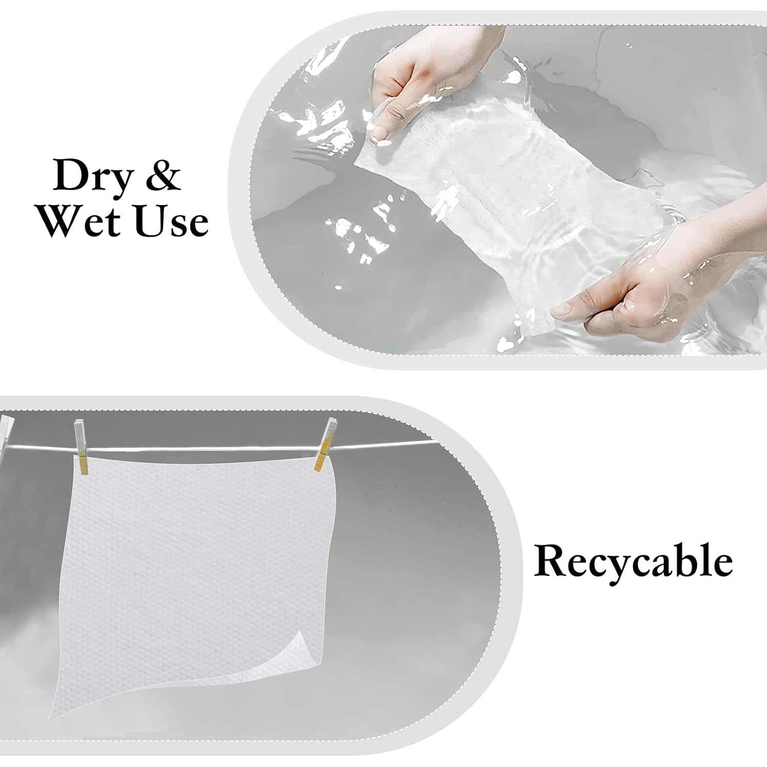 Upgraded Disposable Face Cloths 2 Pack - Thick Soft for Sensitive Skin