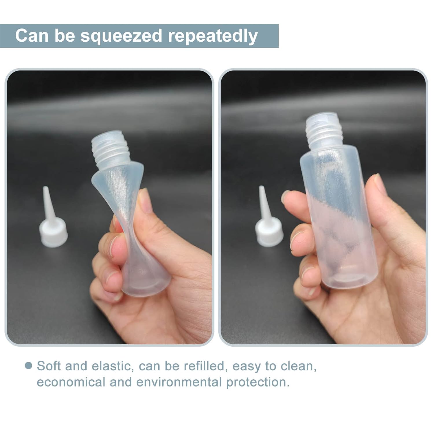 Blingkingdom 6pcs 50ml Squeeze Applicator Bottles