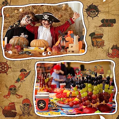 Landhoow Pirate Glitter Temporary Tattoos 240 Pcs
