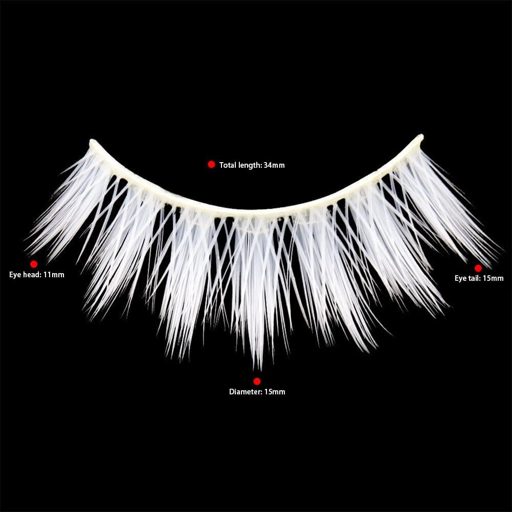ikasus Halloween White False Eyelashes - Natural Long and Reusable