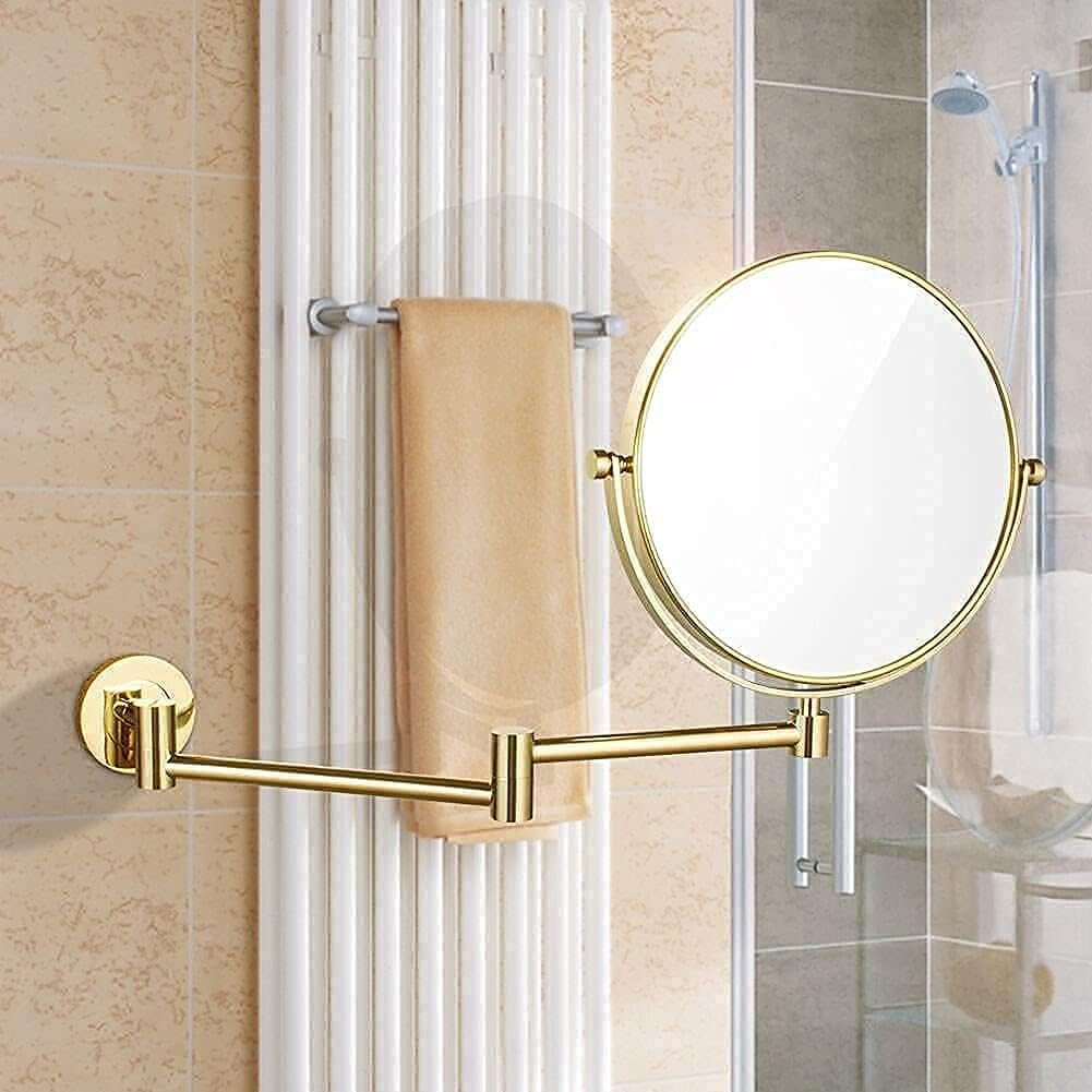 LCARY Wall Mirror with 10X Magnification Gold 1