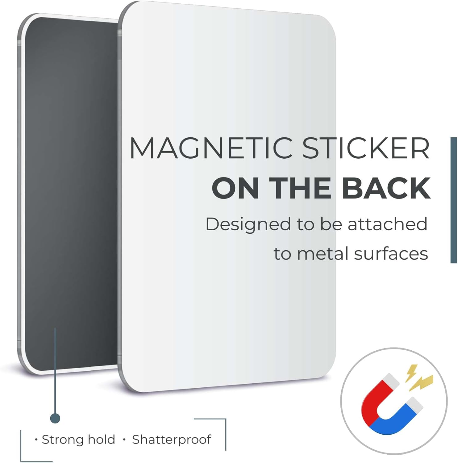 Mavoro Magnetic Locker Mirror - 7x9in Shatterproof