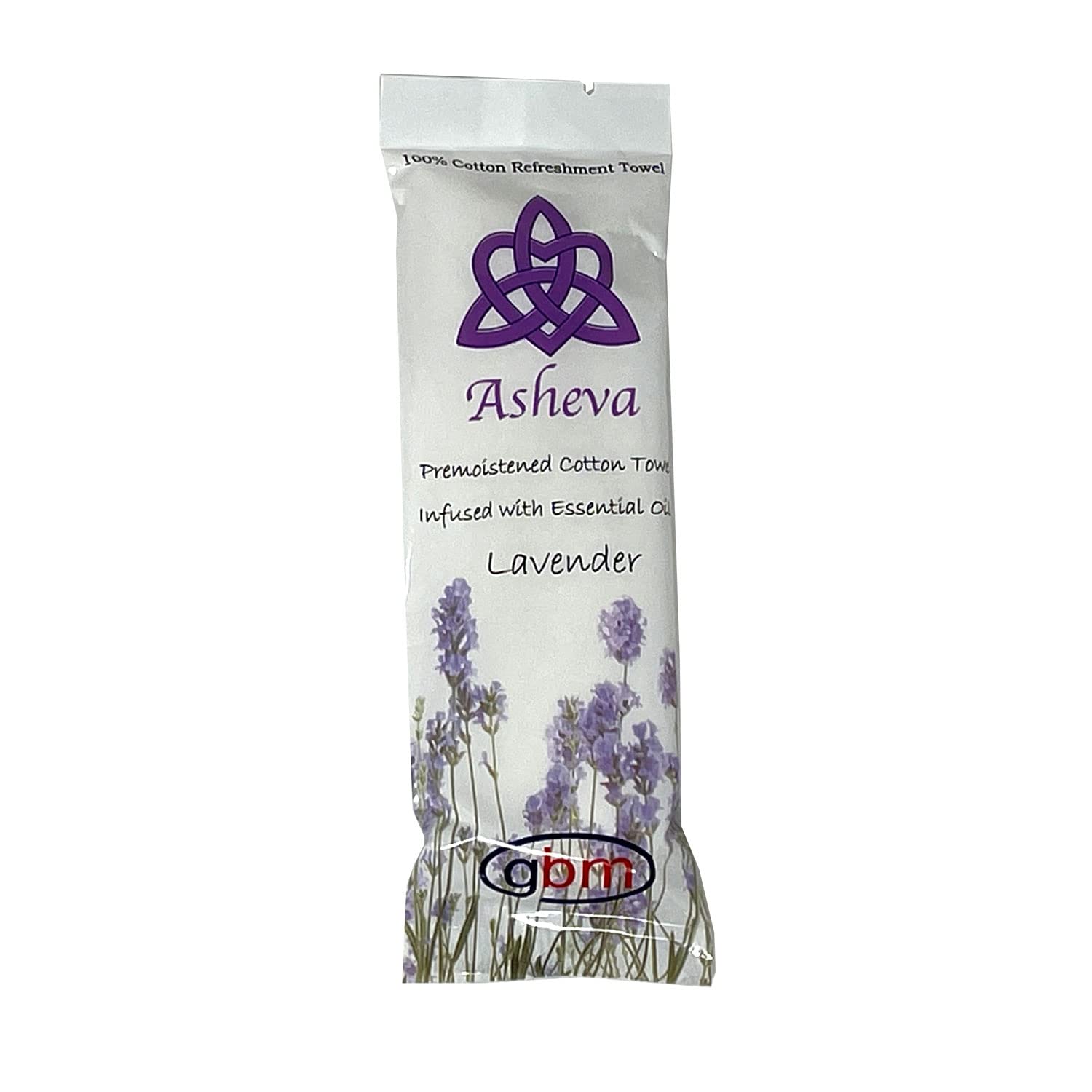GBM Asheva 8 x 9 Moist Towels - Lavender Lemon Tea Tree Scented