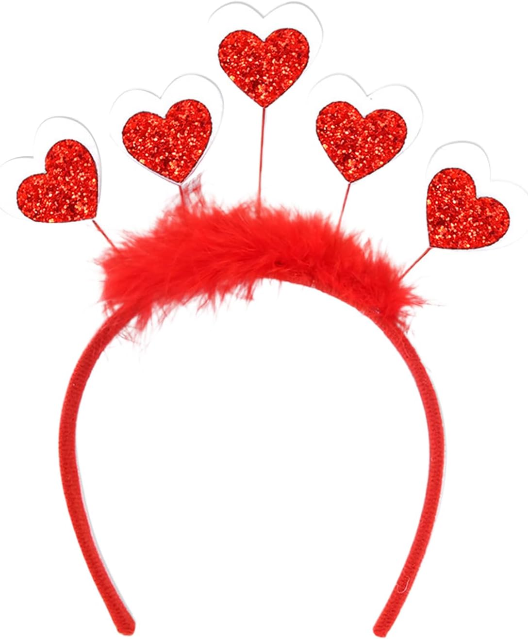 Valentines Day Glitter Heart Headband for Women