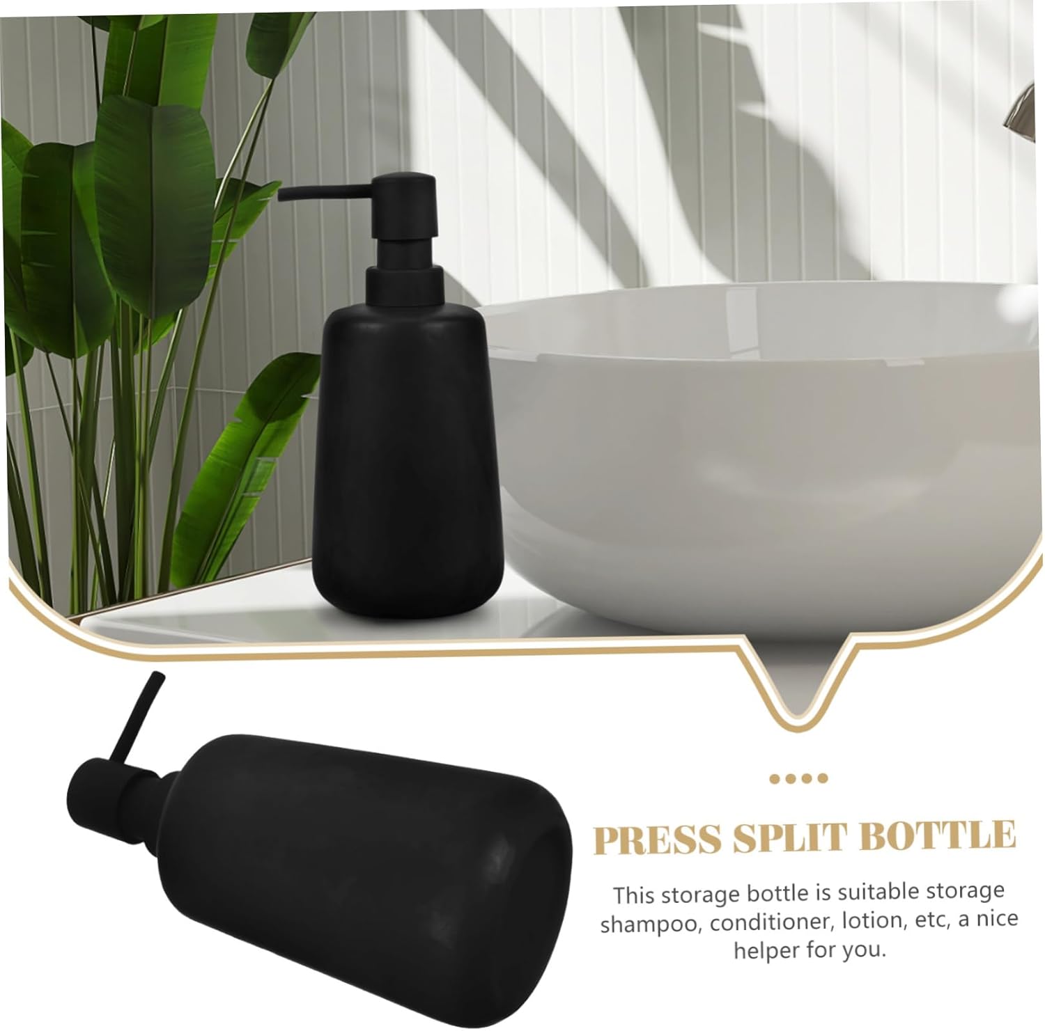 SKISUNO Reusable Soap Dispenser for Bathroom and Kitchen