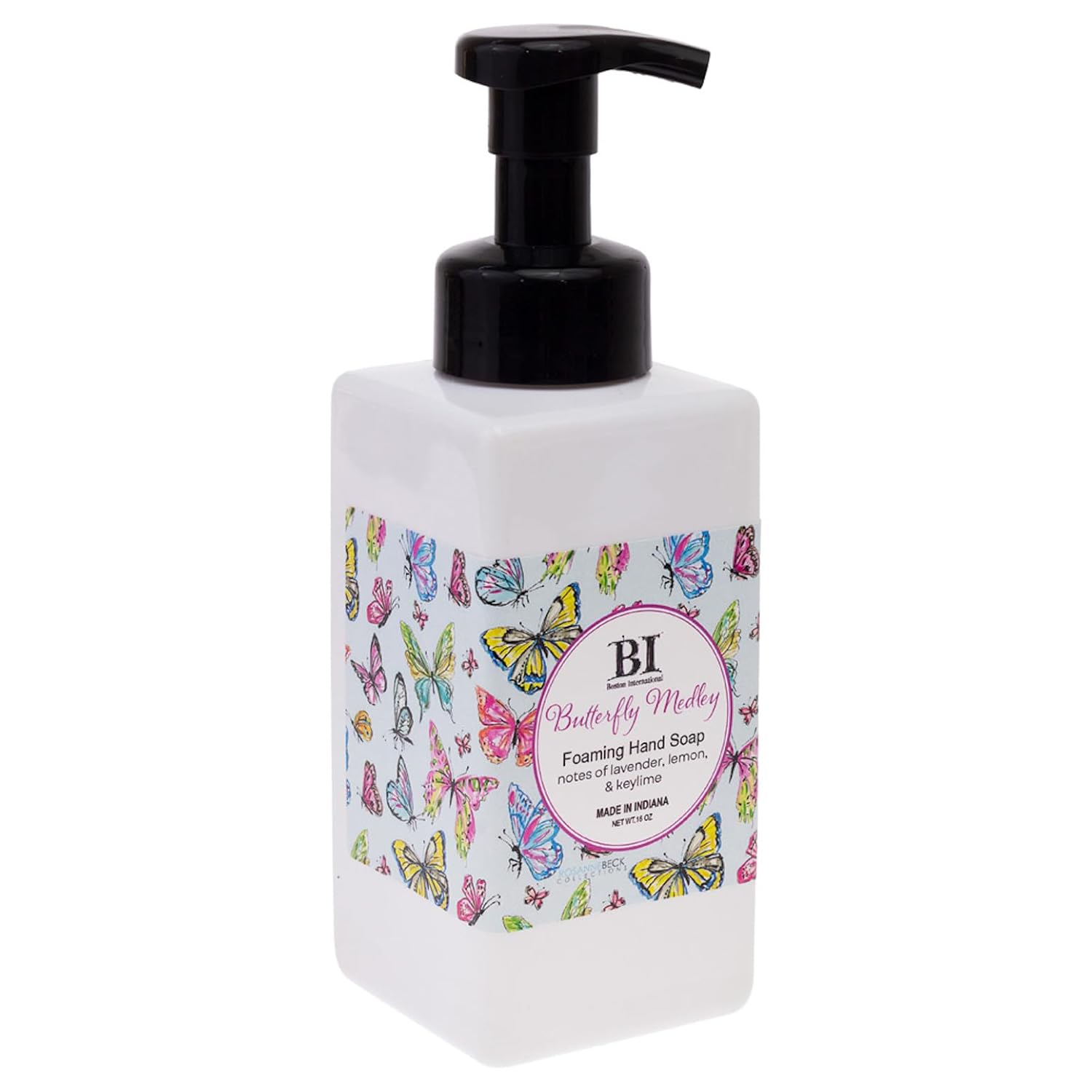 Boston International Foaming Hand Soap with Pump 16 Ounces Butterfly Medley Scent