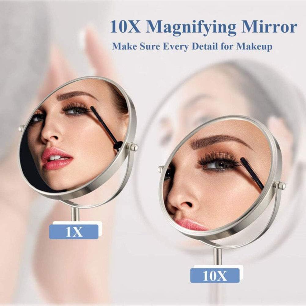 DEIHGE 8-Inch Makeup Mirror 10X Magnification Chrome Finish