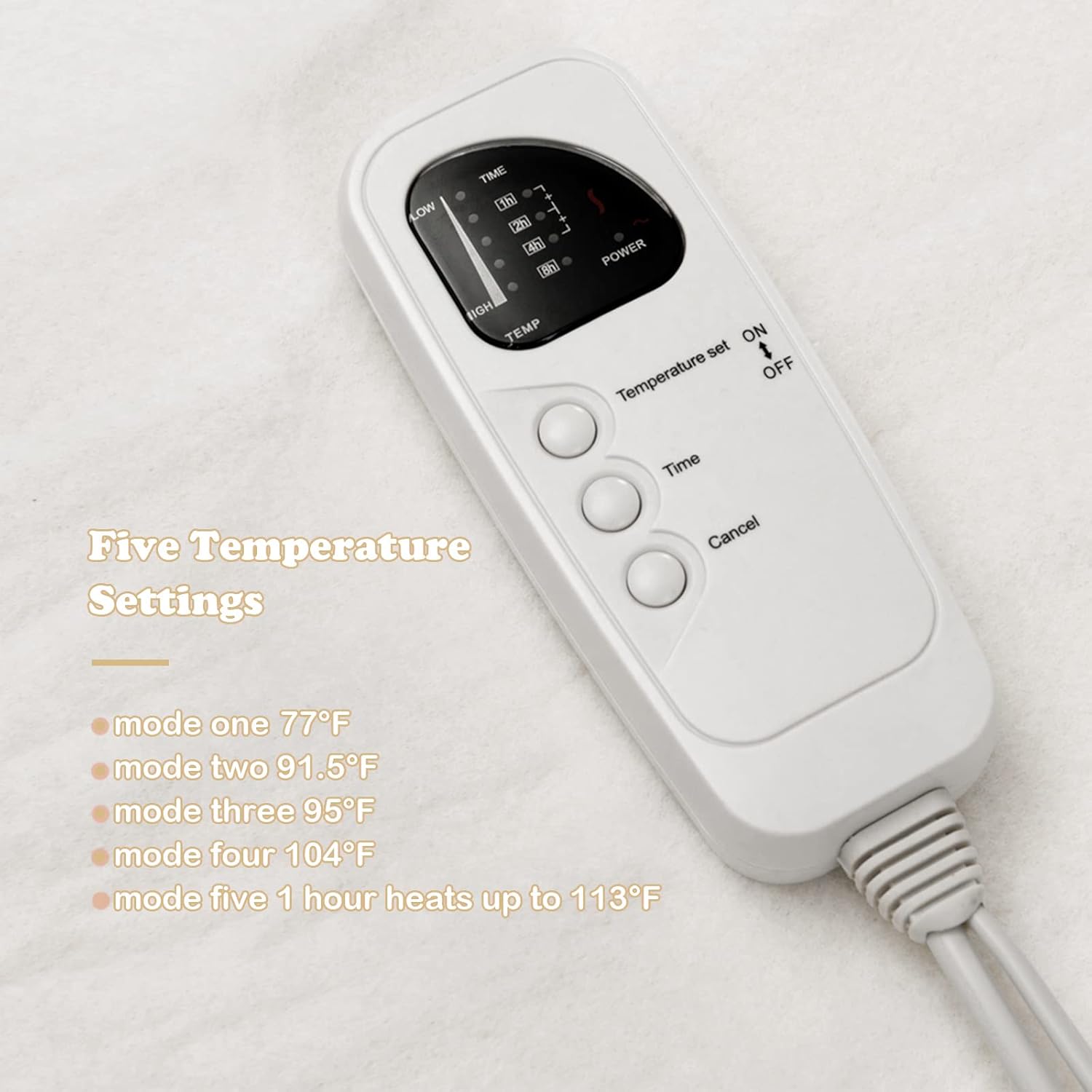 WELLHUT Heated Massage Table Pad with 5 Heat Levels and 8 Timer Settings