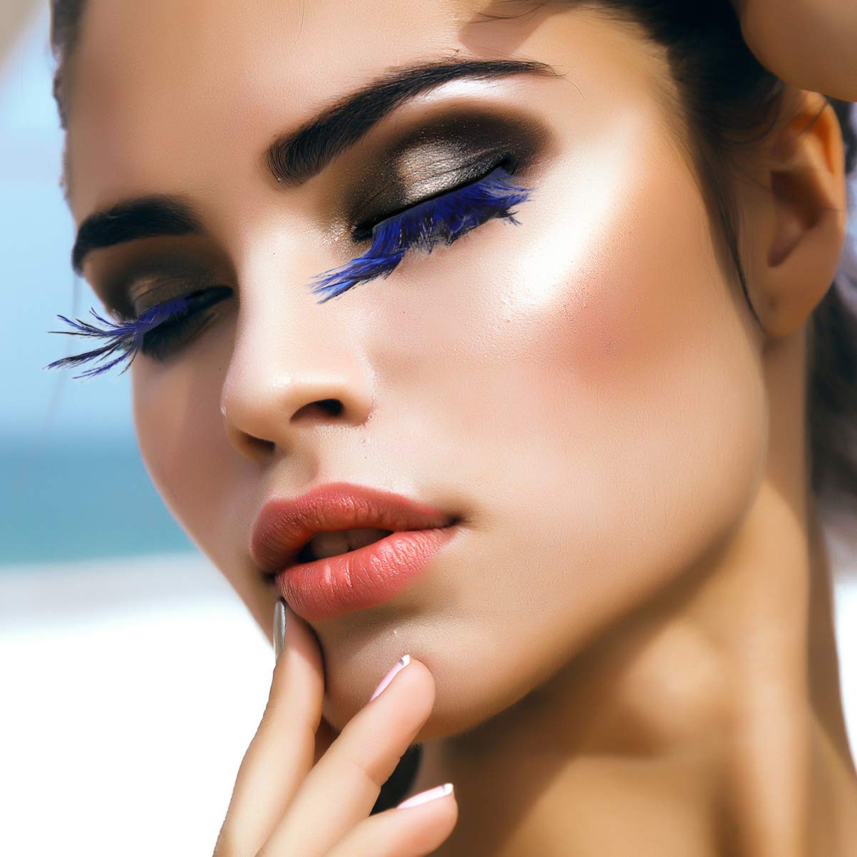 Beaupretty False Lashes Black Blue Halloween