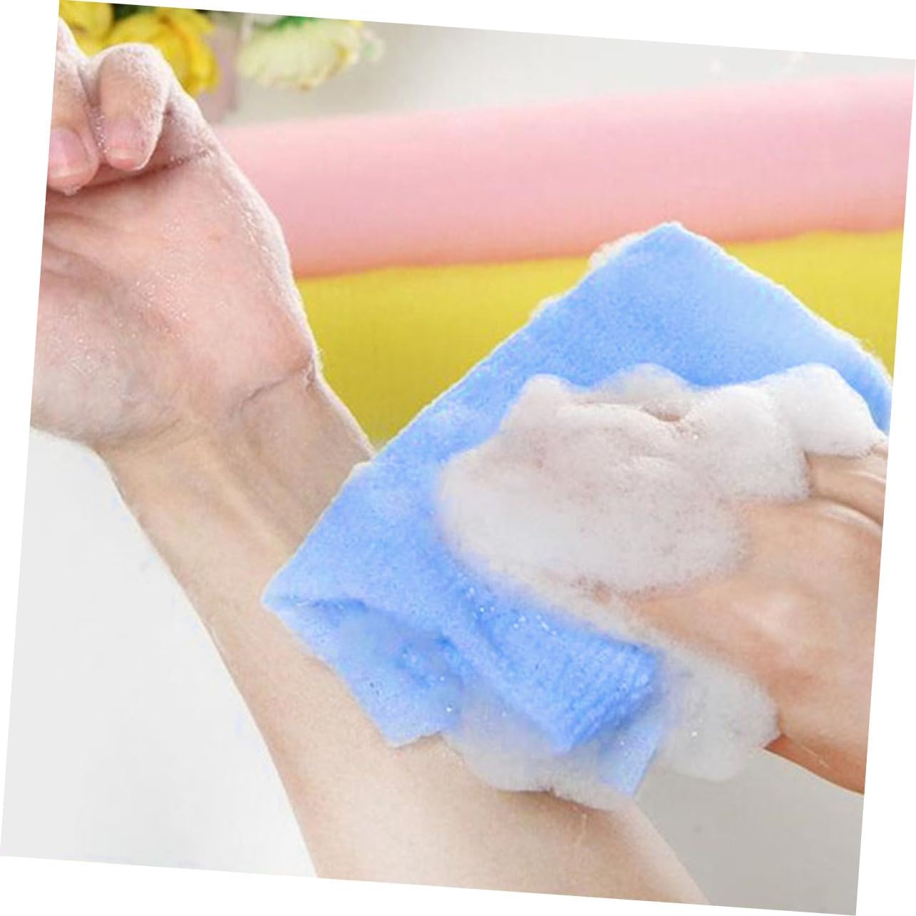Mikinona 4pcs Exfoliating Back Scrubber Bath Towels for Smooth Skin