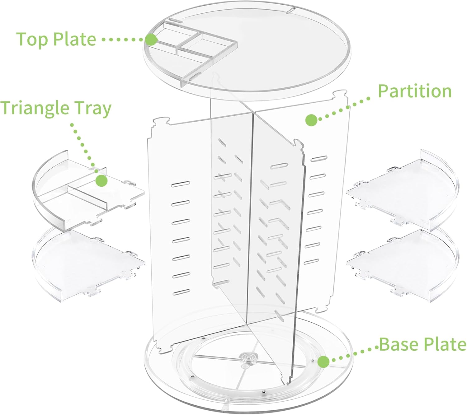 COYAHO 360 Rotating Makeup Organizer - Transparent Spinning Cosmetic Holder Shelf
