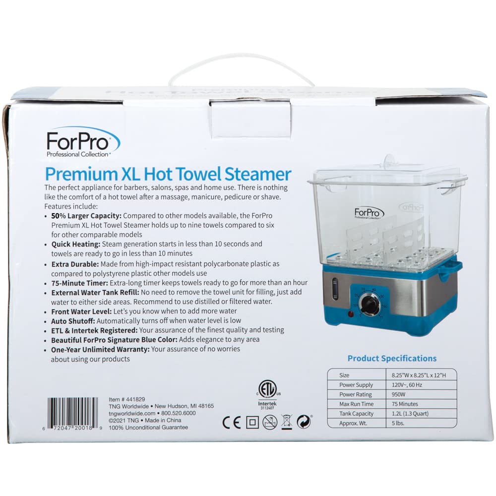 ForPro XL Premium Hot Towel Steamer 9 Towels Capacity
