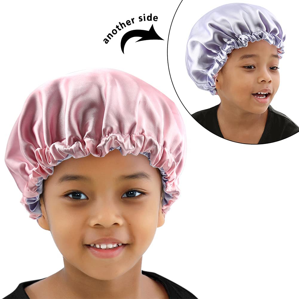ELIHAIR 2pc Satin Bonnet for Kids Natural Hair