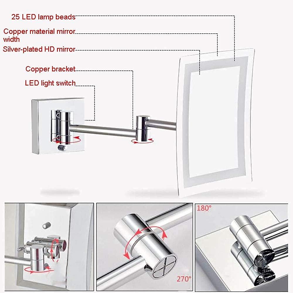 LCARY HD LED Vanity Mirror Wall Mounted