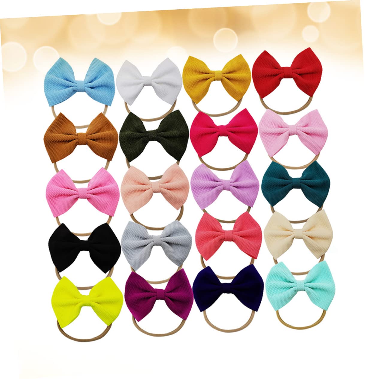 Mikinona Infant Headbands Set 20pcs Bow Hairbands for Baby Girls Toddler